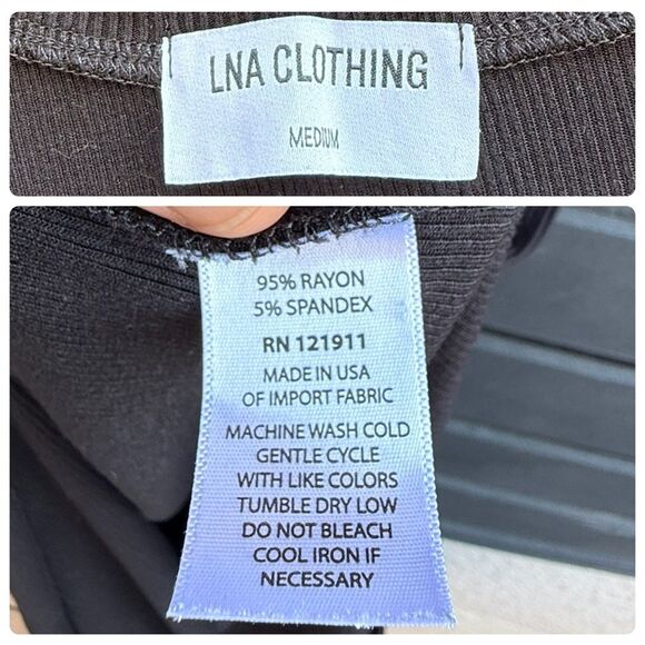 LNA Easy Tee Ribbed Short Sleeve Midi Dress in Black | Medium - Picture 5 of 7